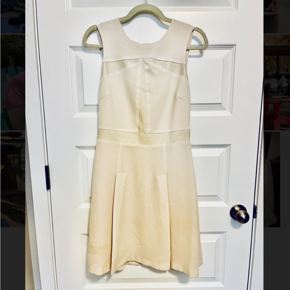 Cream dress w/ leather details